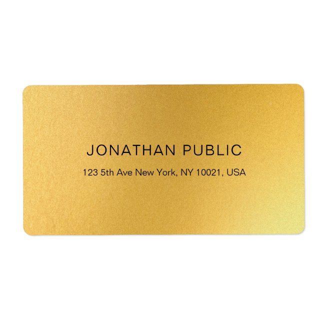 Modern Glamour Gold Plain Elegant Golden Shipping (Front)
