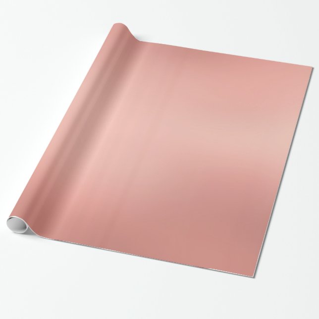 Modern Glamour Rose Gold Metallic Look Golden Wrapping Paper (Unrolled)