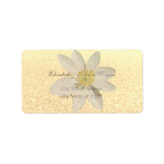 Modern Glamourous Chic Faux Gold Glittery,Daisy
