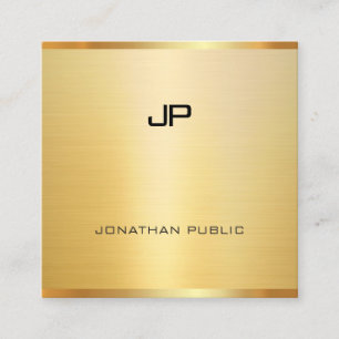 Modern Glamourous Faux Gold Professional Elegant Square Business Card