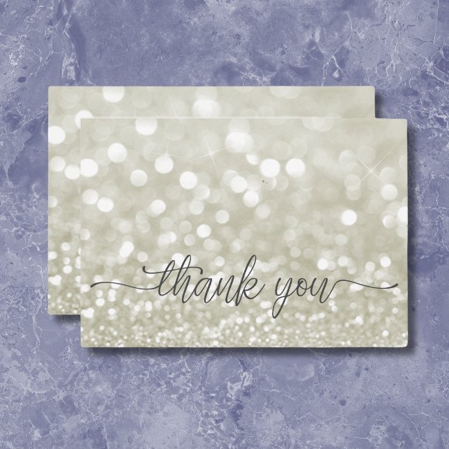 Modern Glamourous Gold Glitter Shower Thank You Card (Modern Glamourous Gold Glitter Shower Thank You Card)