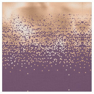Modern Glamourous Gold Purple Polka Dot Gradient Fabric