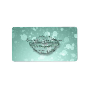 Modern Glamourous  Stylish Mint Greenl,Bokeh,Lips Label