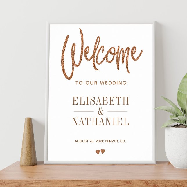Modern glamourous typography wedding welcome sign (Creator Uploaded)