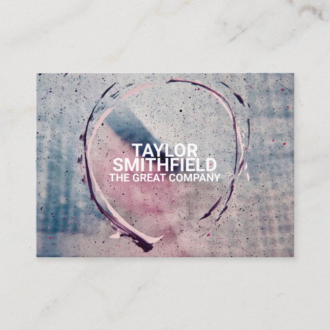 Modern Glass and Paint Geometric Art Design Business Card (Front)