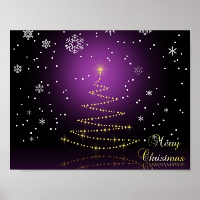 Modern Gleamy Christmas Tree Poster (Front)