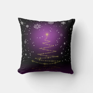 Modern Gleamy Christmas Tree Throw Pillow