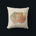 Modern Glitter Abstract Shapes Script Monogram  Throw Pillow<br><div class="desc">Design features abstract shapes in rose gold,  terra cotta,  and blush with a dash of faux glitter,  and a whimsical script  Easily customize with monogram initials of choice.  Excellent gift idea for yourself and others.</div>