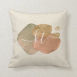 Modern Glitter Abstract Shapes Script Monogram  Throw Pillow<br><div class="desc">Design features abstract shapes in rose gold,  terra cotta,  and blush with a dash of faux glitter,  and a whimsical script  Easily customize with monogram initials of choice.  Excellent gift idea for yourself and others.</div>