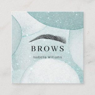 Modern Glitter Augenbrauen Visitenkarte Square Bus Business Card