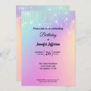 Modern glitter Birthday invitation