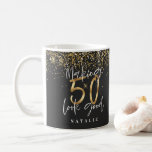 Modern glitter black and gold 50th birthday coffee mug<br><div class="desc">Modern glitter black and gold 50th birthday gift. Part of a elegant stylish collection.</div>