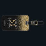 Modern glitter black and gold 50th birthday luggage tag<br><div class="desc">Modern glitter black and gold 50th birthday gift. Part of a elegant stylish collection.</div>