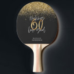 Modern glitter black and gold 60th birthday ping pong paddle<br><div class="desc">Modern glitter black and gold 60th birthday gift. Part of a elegant stylish collection.</div>
