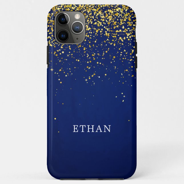 Modern Glitter Blue Pattern Case-Mate iPhone Case (Back)