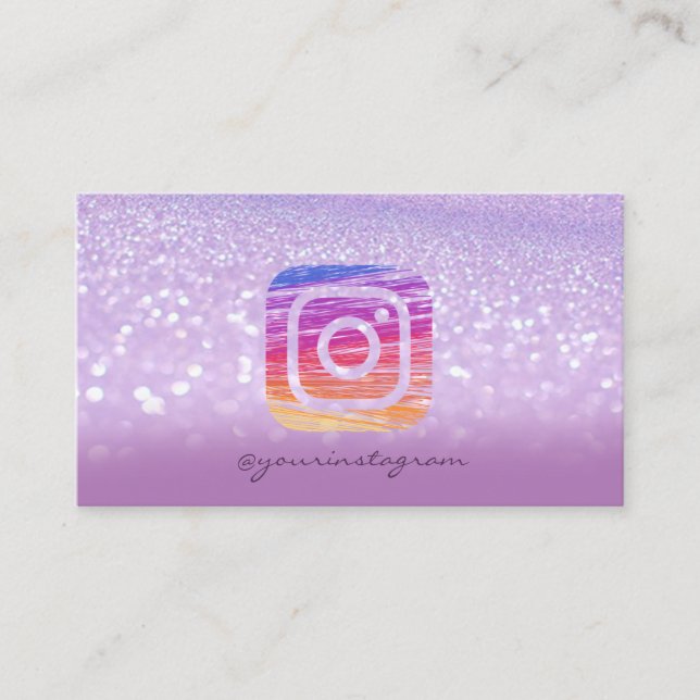 Modern Glitter Bokeh, Instagram Social Media Business Card (Front)
