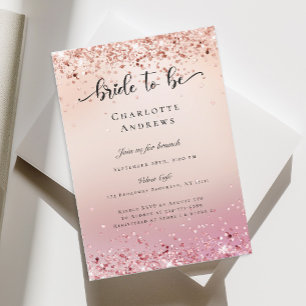 Modern, Glitter Bride To Be  Invitation