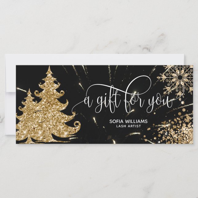 Modern Glitter Christmas Tree Snowflakes (Front)