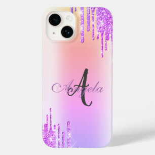 Modern Glitter Drips,Ombre,Monogram Case-Mate iPhone 14 Case
