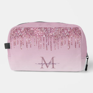 Modern Glitter Drips Personalized Monogram Name Dopp Kit