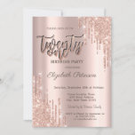 Modern Glitter Drips Rose Gold 21st Birthday Party Invitation<br><div class="desc">A modern,  chic,  and glamourous with glitter drips on a rose gold background.</div>