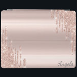 Modern Glitter Drips Rose Gold iPad Cover<br><div class="desc">Elegant glitter drips on rose gold background. An elegant and sophisticated design.</div>