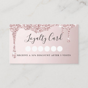 Modern Glitter Drop Salon & Spa Loyalty Business Card