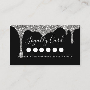 Modern Glitter Drop Salon & Spa Loyalty    Business Card