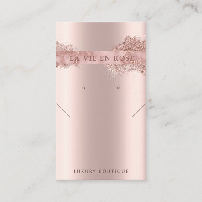 Modern Glitter earring necklace display card (Front)