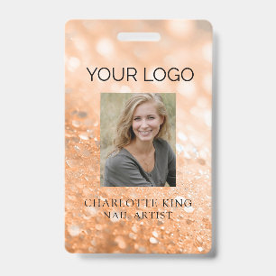 Modern Glitter Employee Photo ID Badge