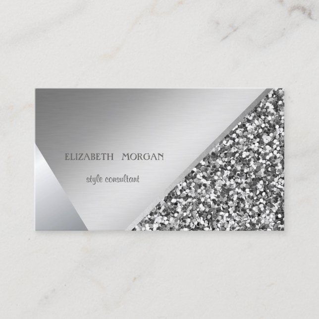 Modern Glitter, Geometric,Abstract Business Card (Front)