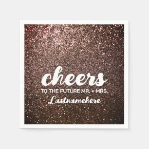 Modern Glitter Glam Sparkle Future Mrs. Cheers Napkin