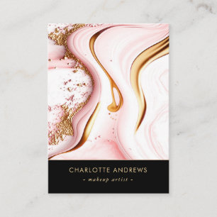 Modern Glitter Gold Marble Salon QR Code Business Card