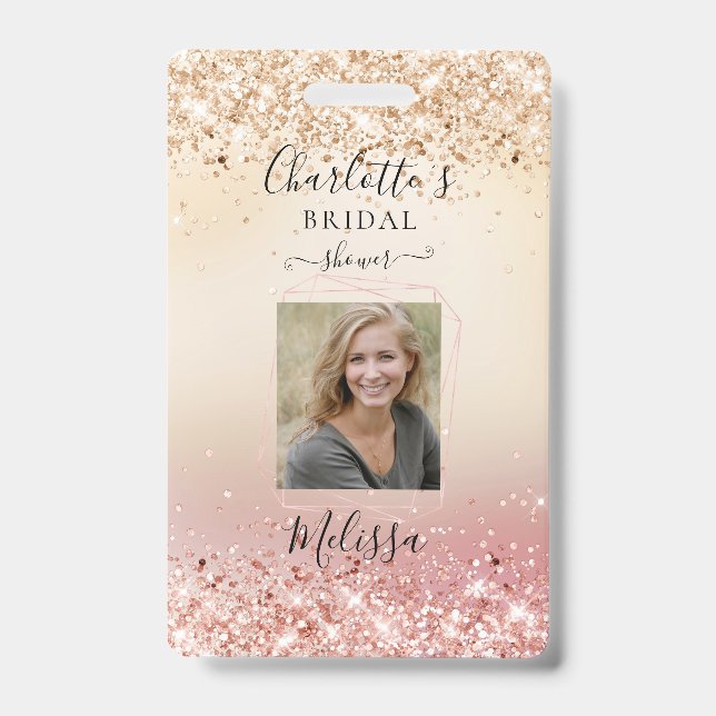 Modern Glitter Gold-Rosegold (Imitate)  Badge (Front)