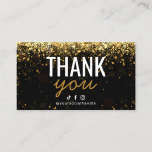 Modern Glitter Gold Thank you Card 