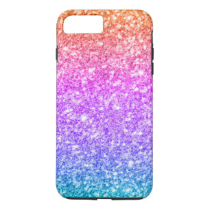 Modern Glitter Gradient Print-Blue Pink & Amber Case-Mate iPhone Case