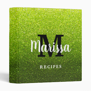 Modern Glitter Kitchen Baking Recipe Cookbook Binder
