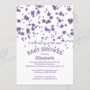 Modern Glitter Little Star Baby Shower Invitation