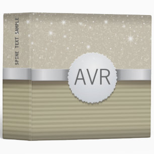 Modern Glitter Luxury Sparkle white gold Binder