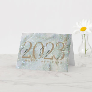 Modern Glitter Marble Happy New Year 2023 Card