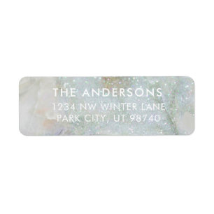 Modern Glitter Marble Personalized Address