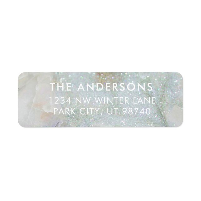 Modern Glitter Marble Personalized Address (Front)