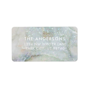 Modern Glitter Marble Personalized Address Label