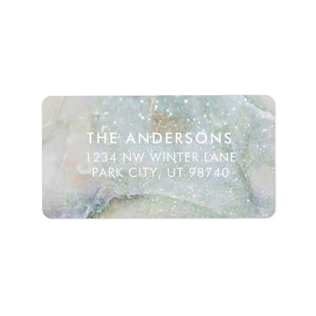 Modern Glitter Marble Personalized Address Label (Front)