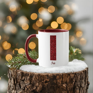 Modern Glitter Monogram I Mug with Name
