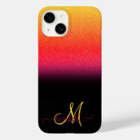 Modern Glitter Ombre Monogram Black
