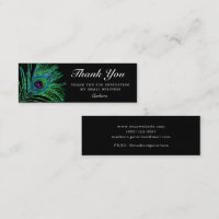 Modern Glitter Peacock Feather Boho Thank You