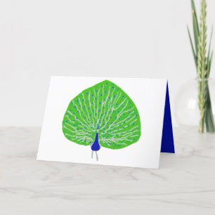 Modern glitter peacock holiday card
