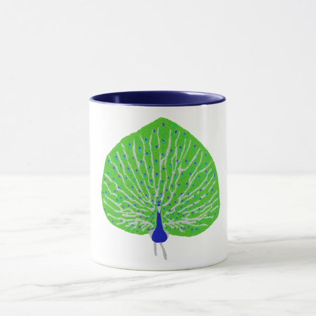 Modern glitter peacock mug (Center)