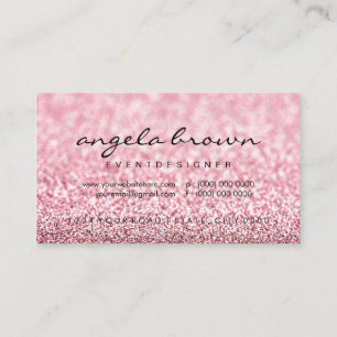 Modern glitter pink rose gold business card